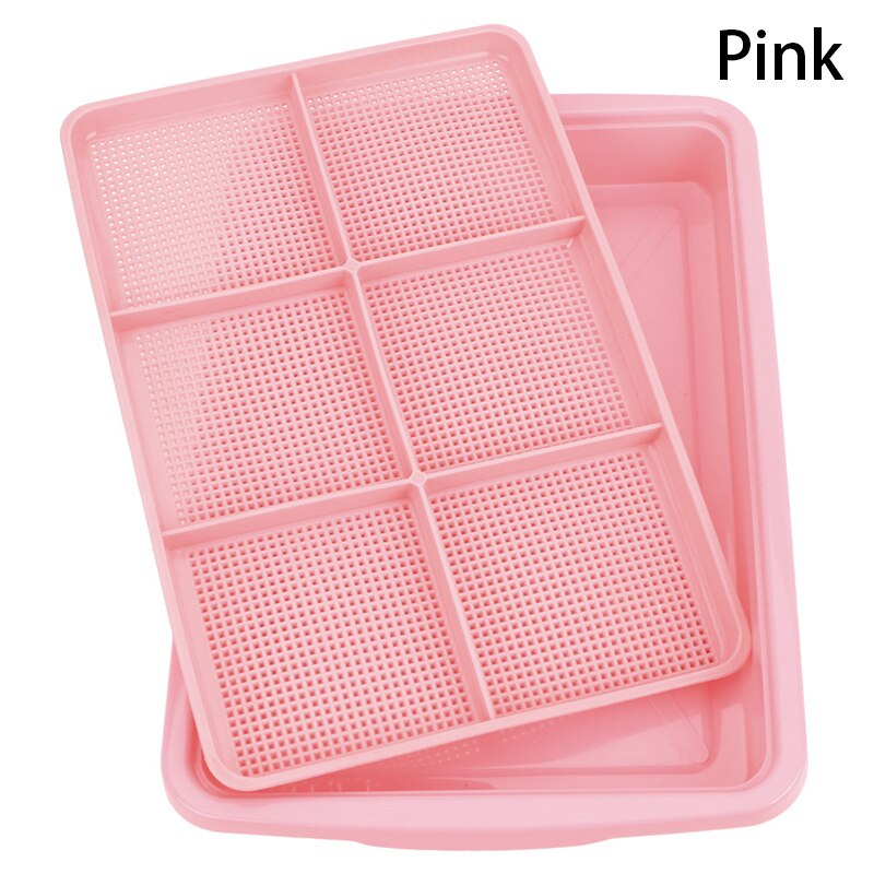 1pc Double Layer Planting Dishes Plate Bean Sprouts Seedling Tray Growing Wheat Seedlings Nursery Pots Plant Tool: Pink