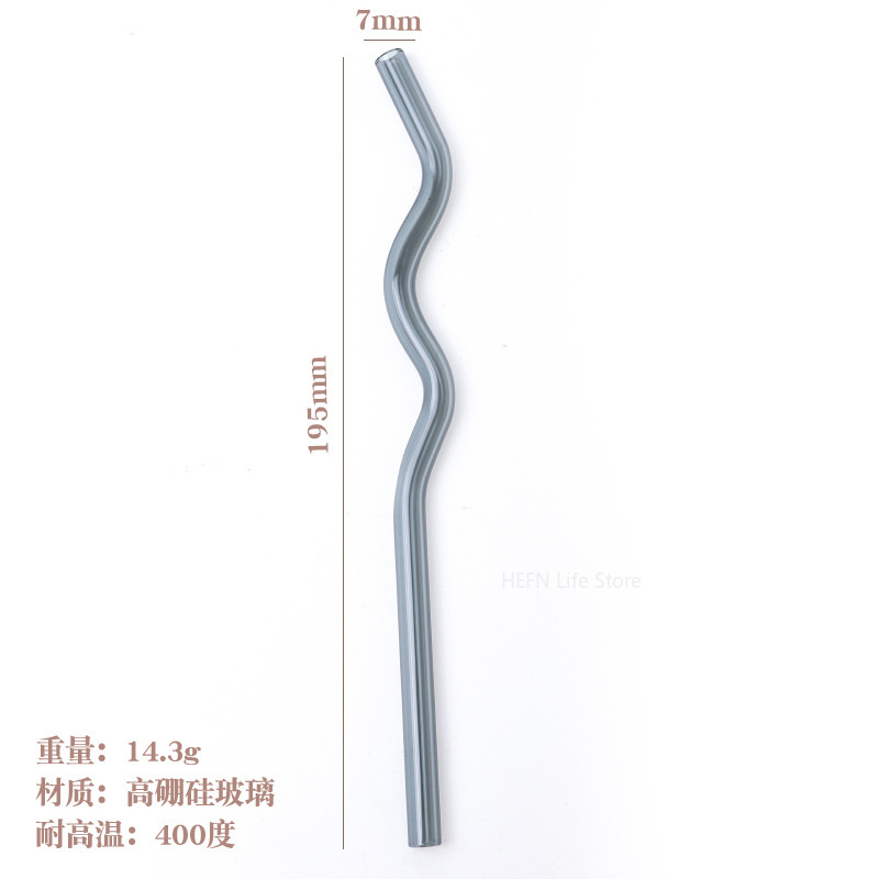 Falista kolorowa przezroczysta słomka robić picia słomka ze szkła borokrzemianowego szklana rurka upominki na przyjęcie barowe szklane słomki wielokrotnego użytku: zielony