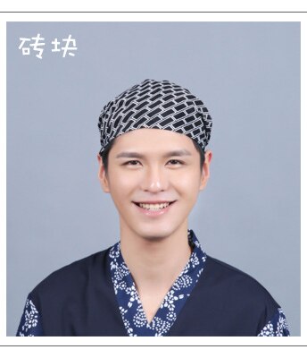 Japanese Ramen Noodle Restaurant Bar Sushi Chef Unisex Waiter Hat Turban Cap Men Women Kitchen Cooking Workwear Caps: 8