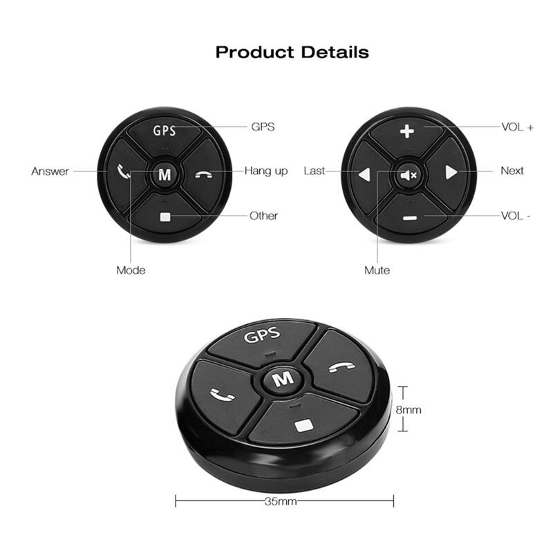 Mando Universal para volante de coche 4Key Music inalámbrico DVD GPS navegación volante Radio Control remoto botones negro