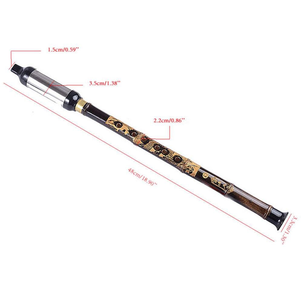 Engraved Chinese Ethnic Instrument Bamboo Bawu Pipe BaWu Flute G/F Tone Musical Instruments