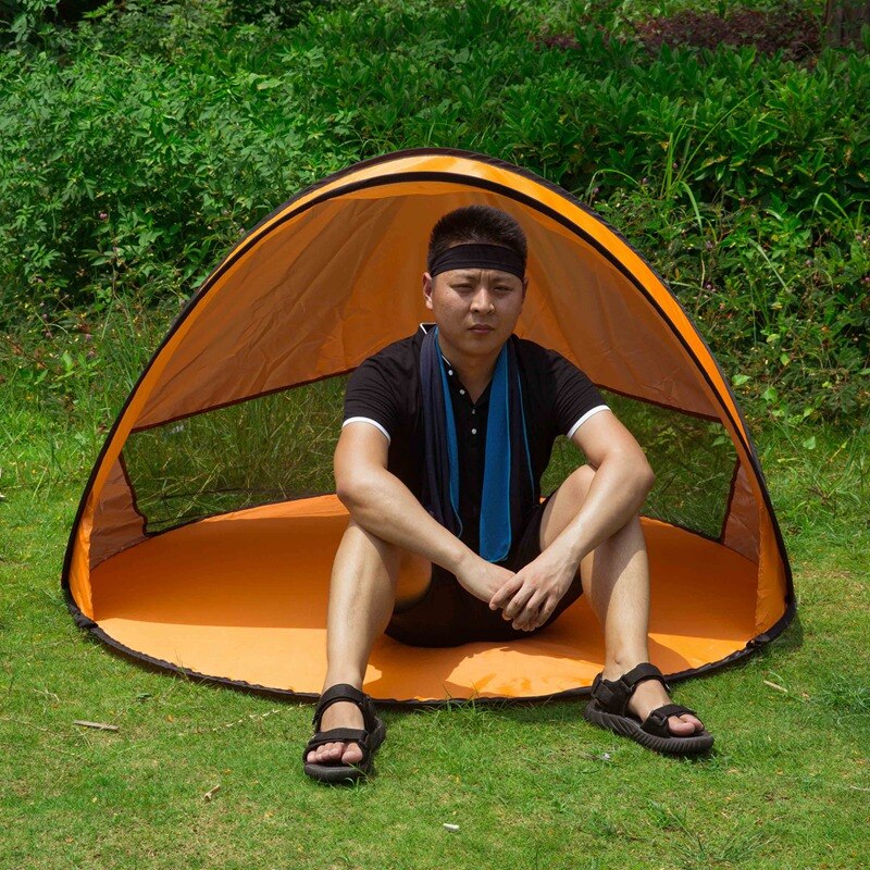 Orange Outdoor Camping Tents Instant Up Tent Baby Beach Tent Cabana Portable Anti Uv Sun Shelter For Camping Fishing Hiking