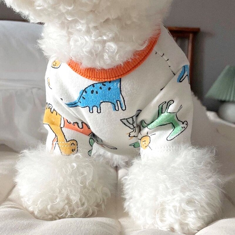 Hond Kleren Cartoon Dinosaurus Leuke Hond Vest T-shirt Voor Kleine Honden Puppy Ademend Trui Chihuahua York Perros Zomer