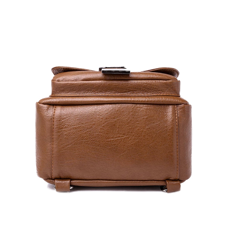 Multifonction petite poche à clapet en cuir Pu femmes sac à dos Vintage doux sacs à bandoulière classique de voyage sacs à dos