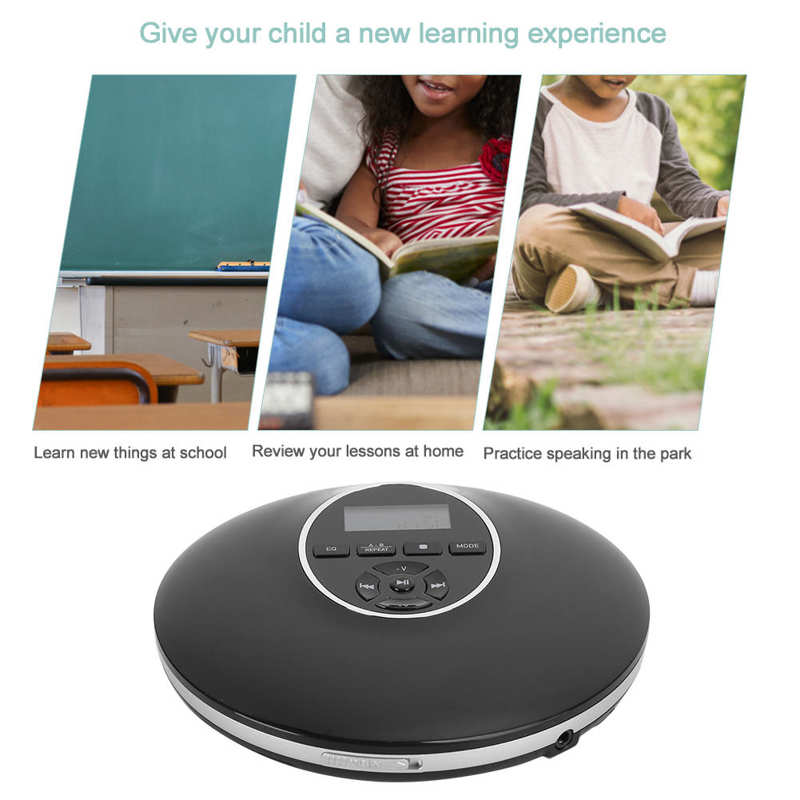 CD Player Stereo Earbud Q50 Small Portable CD Player For Students HD Repeater LCD Display Stereo Earbud cd player portable