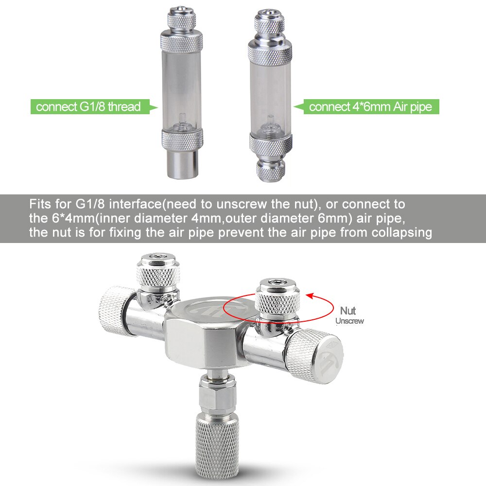 Aquarium Tank CO2 Splitter Regulator Distributeur Naald Fijne Regelklep Voor CO2 Regulator Voor Aquarium Plant CO2 Tank