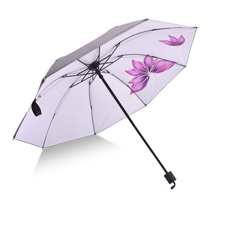 Yada lila lotusblommor paraply för kvinnor hopfällbara prinsess paraplyer blommigt vattentätt paraply parasoll parapluie  ys200039