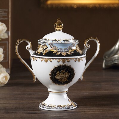 European Style Luxury Phnom Penh Bone ChinaCoffee Cup British Afternoon Tea Set Ceramic Coffee And Saucer: Sugar bowl
