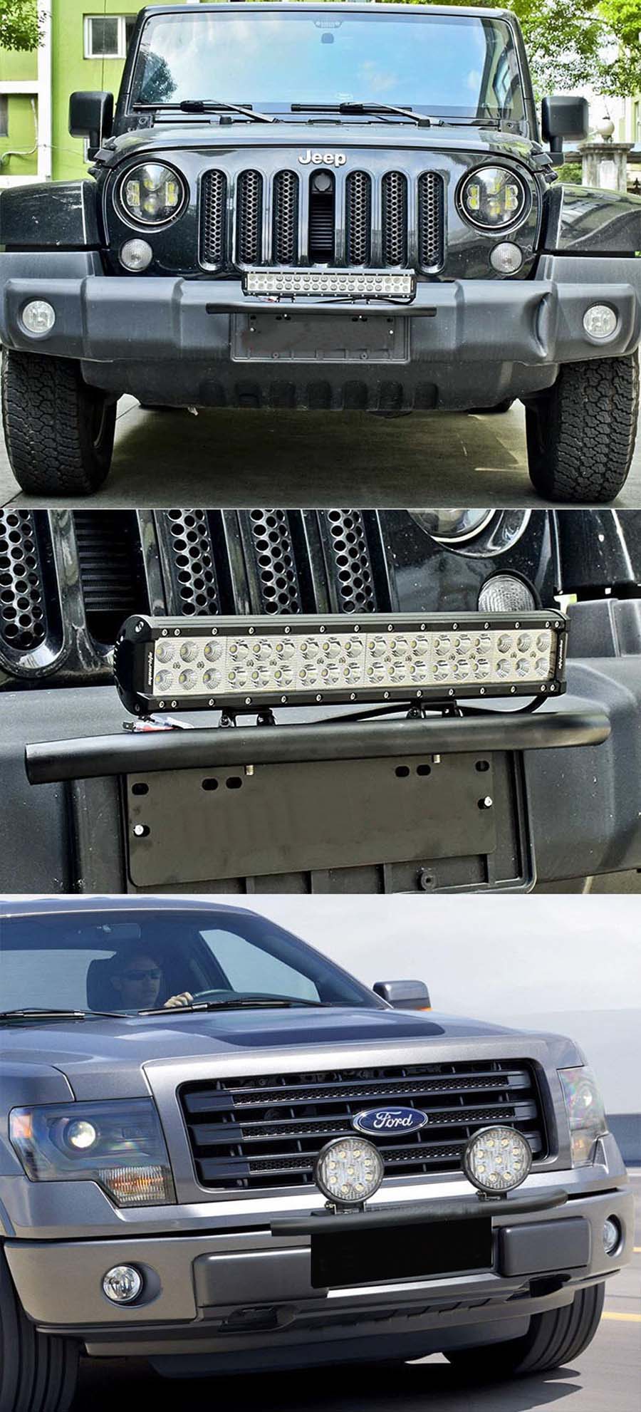 Bull Bar Voorbumper Nummerplaat Beugel Led Verlichting Houder Offroad