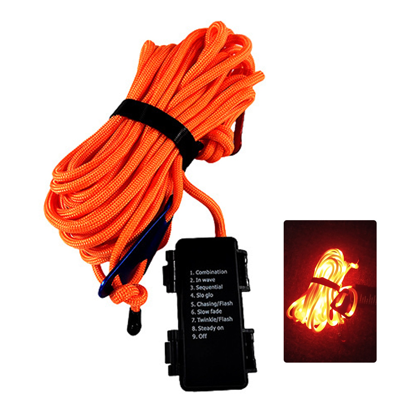 Cuerda de viento LED para acampar, lámpara luminosa, toldo, tienda de campaña, techo, cuerda de advertencia nocturna antidesgarro, resistente al viento, impermeable, para exteriores, senderismo y Camping: Azul cielo