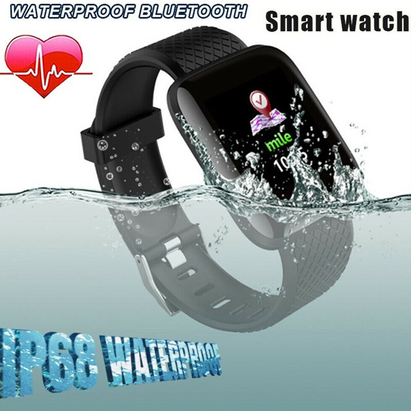 116 PLUS Color Screen Smart Watch Heart Rate Blood Pressure Waterproof Fitness Tracking Watch AIA99