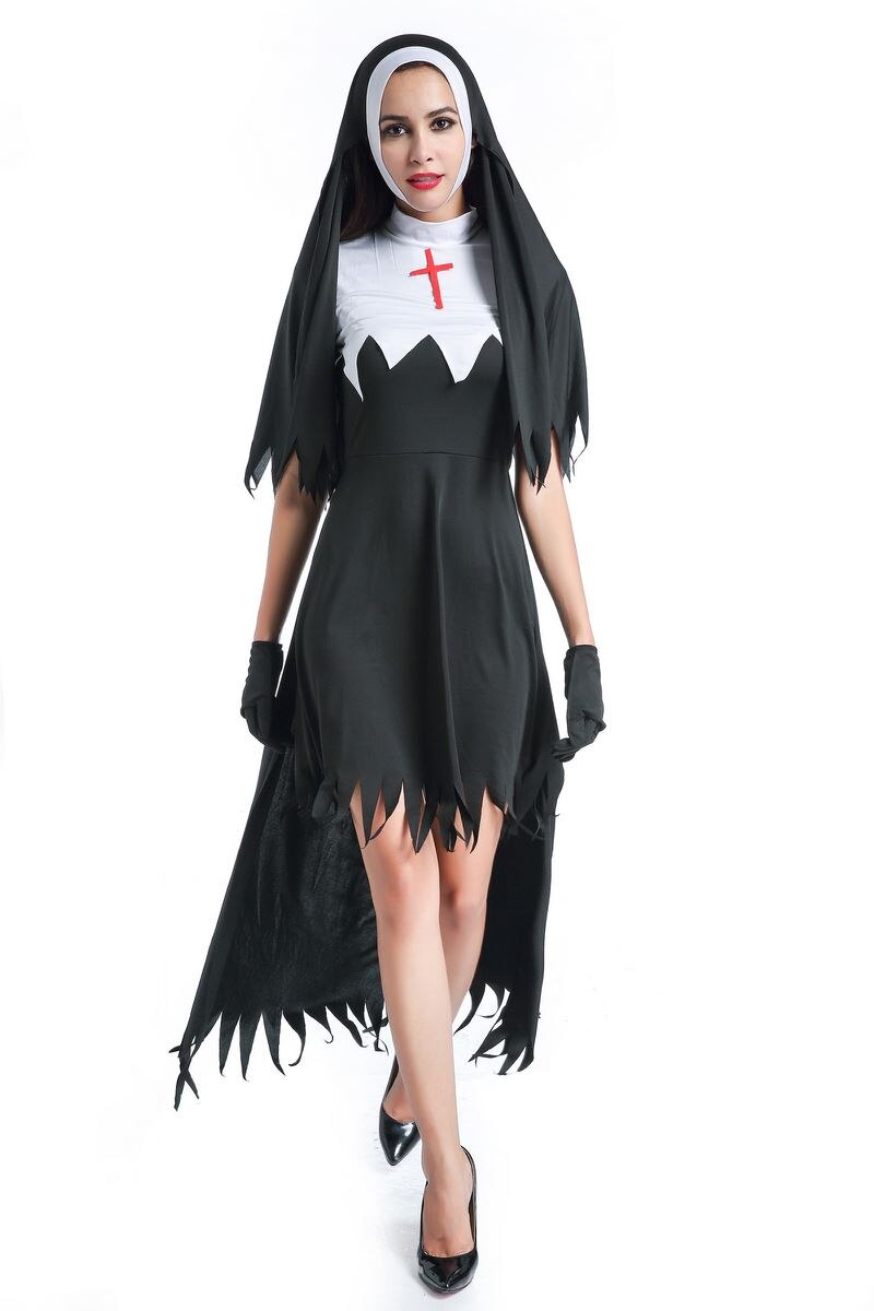 Kvinders plus size frygtelige nonnekostume