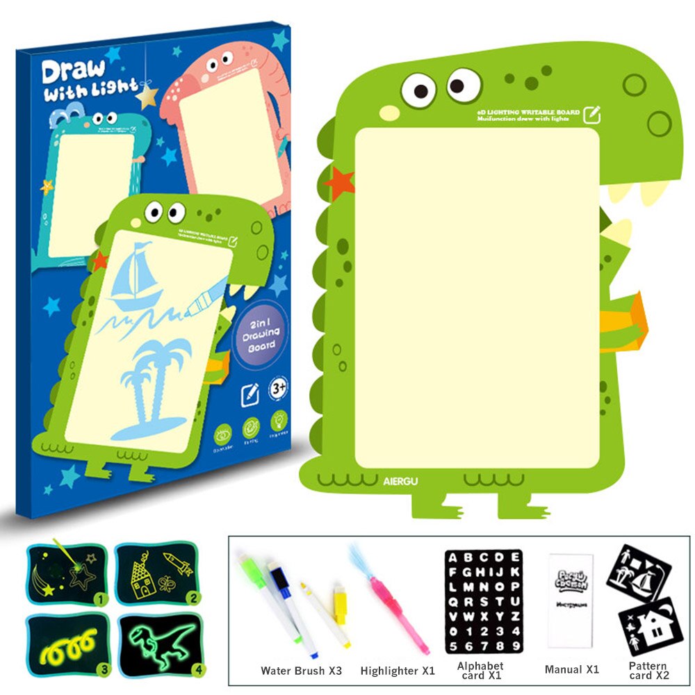 A3 multifunctional 2 in 1 fluorescent painting board writing drawing sketch handwriting board children's glowing magic graffiti: Default Title