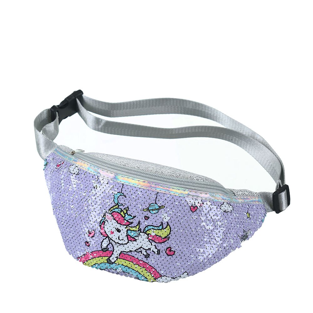 Paillettes Creative stampa unicorno marsupio per ragazze marsupio borse a tracolla per ragazzo marsupio per bambini marsupio per telefono: D