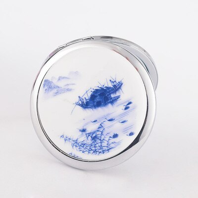 Small Metal Makeup Mirror Portable Folding Mirror Round Mirror Magnifying Mirror Makeup Vanity Vanity Mirror: 7