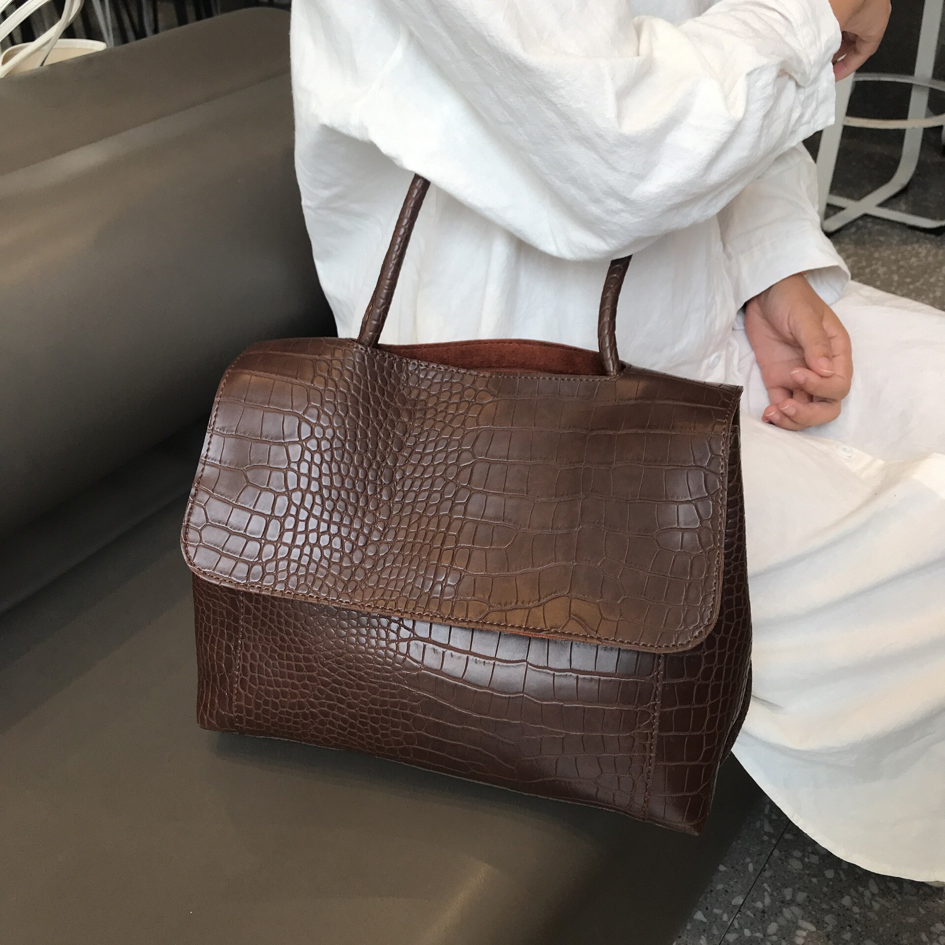 Handtas dames slangenhuid krokodillenprint pu leer groot voor dames messenger bags dames cross body schoudertas
