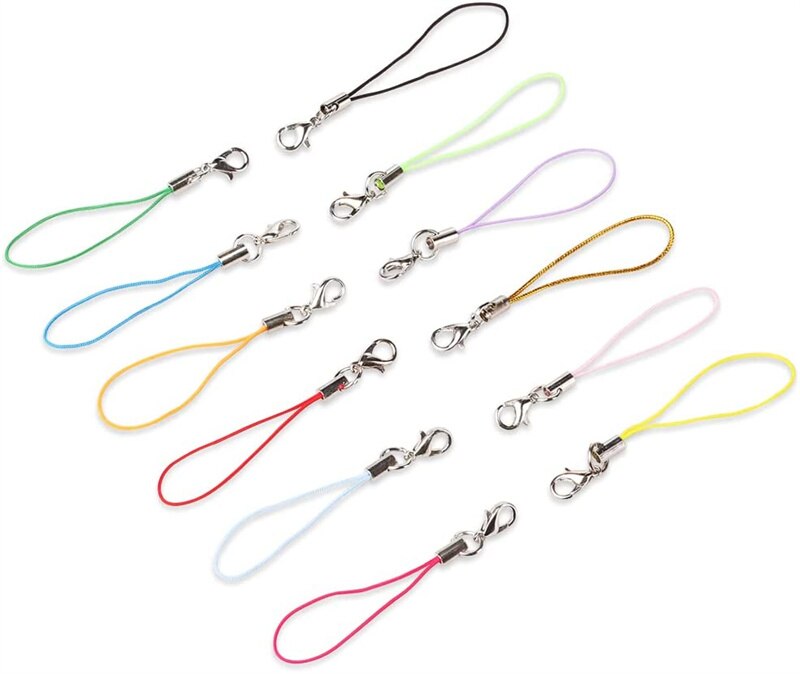 Lariat-llavero con broche de langosta para teléfono móvil, correa con cordón, Multicolor, 50/10 piezas