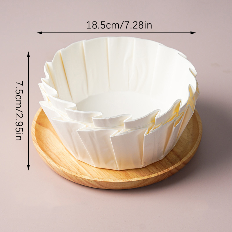 50pcs Basque Cheesecake Oil Paper Tray Foldable Cake Mold Disposable Release Mousse Cake Paper Baking Oil Proof Edge Paper: Clear