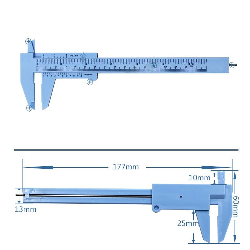 1pcs 0-150mm double rule scale plastic Vernier caliper gauge Sliding Ruler Jewelry Measuring Tool