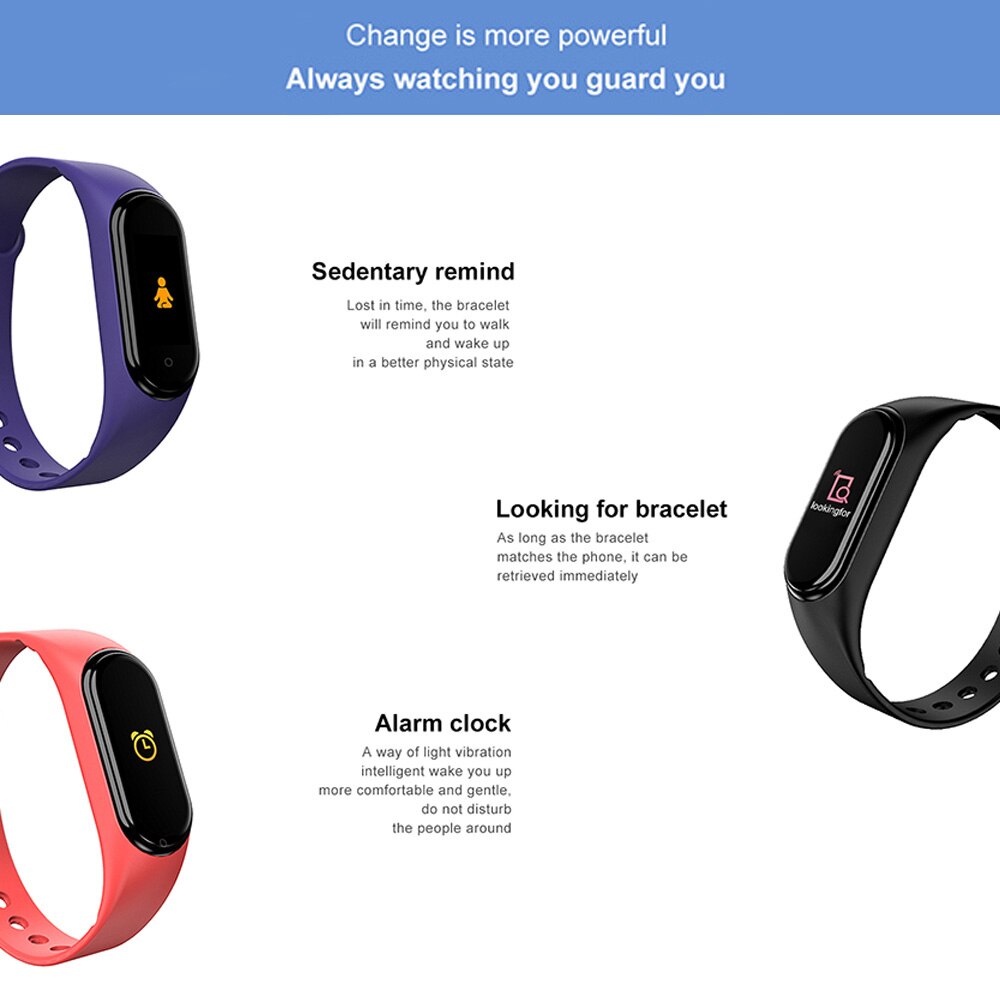 M5 Smartwatch - 0.96" TFT Color Touch Screen - Heart Rate & Blood Pressure Monitor - Fitness Tracker - Waterproof