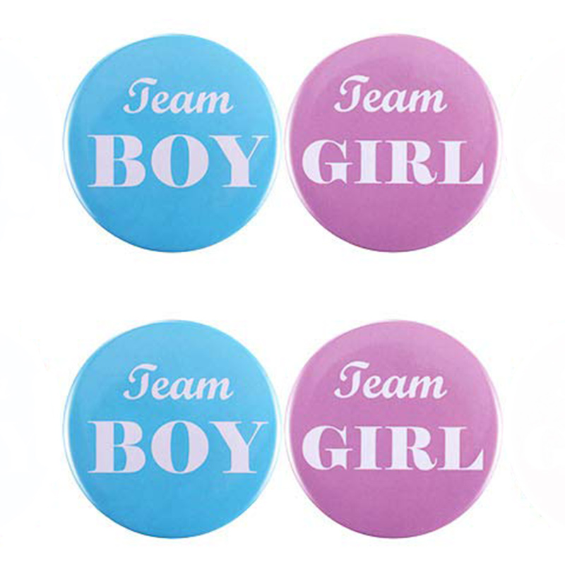 Team Boy Team Girl Gender Reveal Badges Boy or Girl Tinplate Button Badge Decoration Party Buttons Sticker Welcome Baby Shower