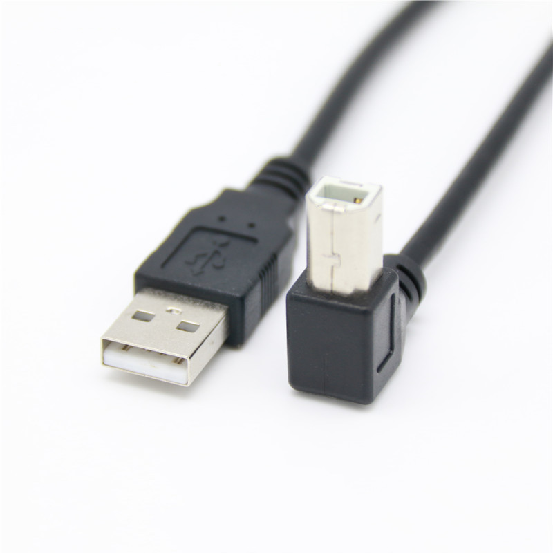 Cable de escáner de impresora USB 2,0 tipo A macho A tipo B, Cable de 90 grados arriba, abajo, izquierda y derecha en ángulo, 30cm, 50cm, 150cm: Verde / 0,8 m