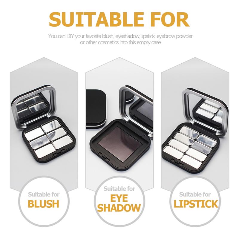 2pcs Empty Eyeshadow Palettes Empty Eyeshadow Boxes Makeup Eyeshadow Containers Lipstick Blush Power Cases With Iron Tray 7.7cm