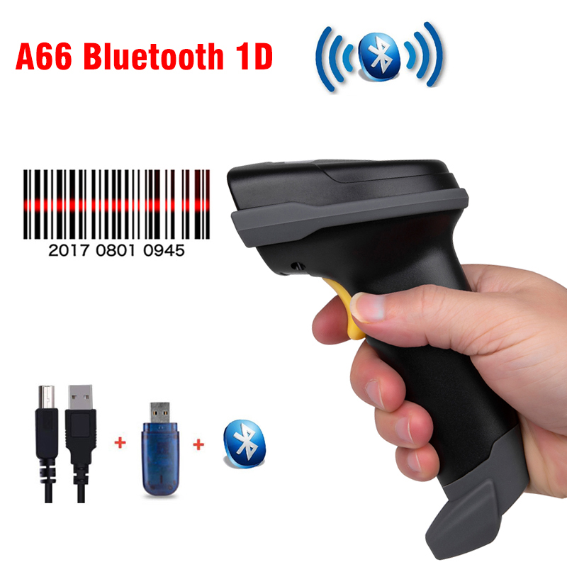 Leitor de código de barras sem fio, leitor de código de barras compatível com bluetooth 2.4g, 1d 2d pdf417 com base carregadora automática: A66 Bluetooth 1D