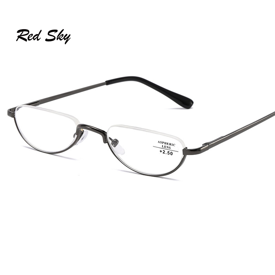 Ultralight Metal Half Frame Reading Glasses Unisex Portable Business Presbyopia Glasses With Diopters +1.00+1.50+2.00+2.50+3.00