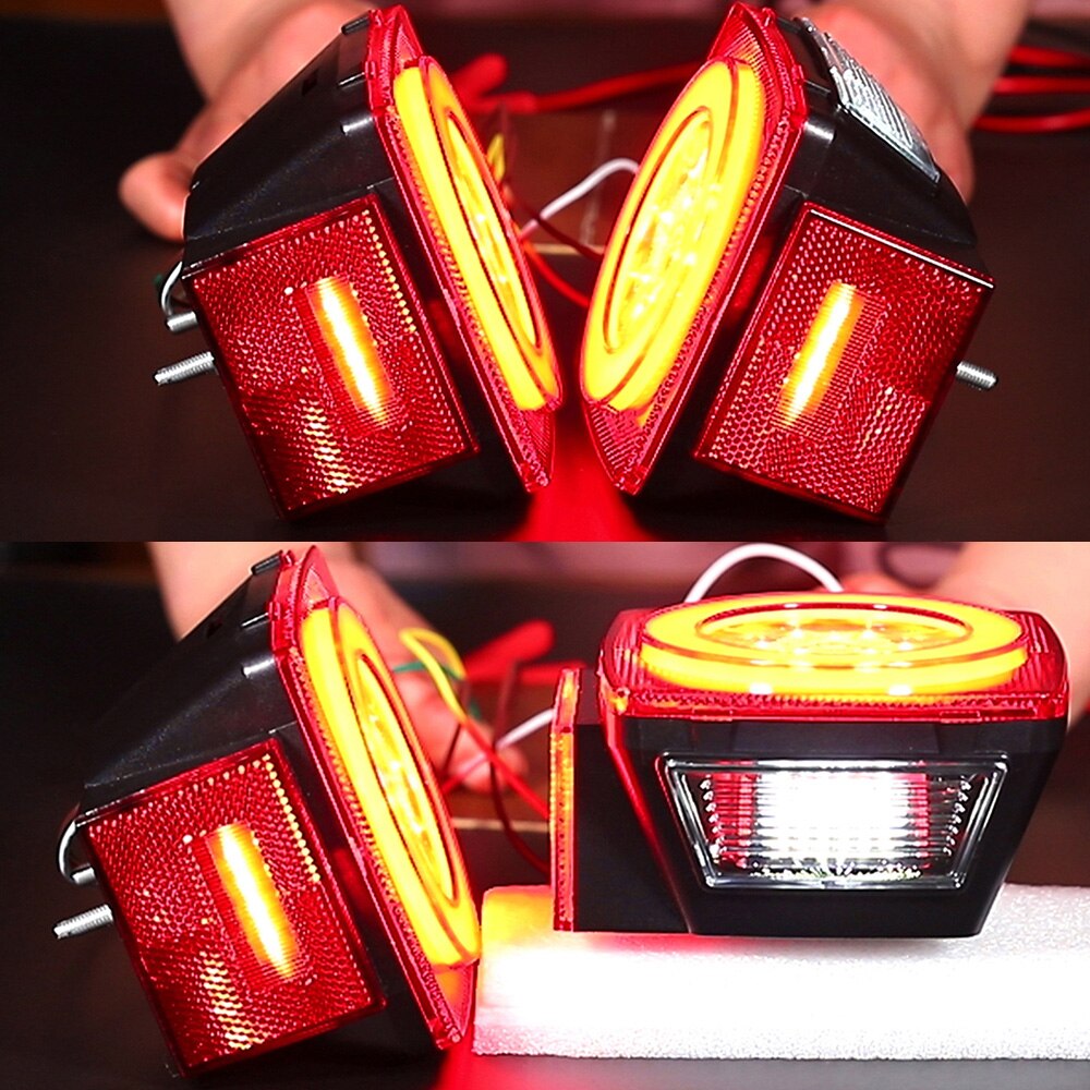 Boot Trailer Dompelpompen Waterdichte Vierkante Led-achterlicht Side Light Bracket Kabelboom Met Reflecterende Strip Kit Achterlicht