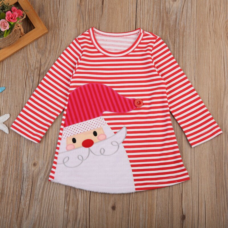 Criança criança criança bebê menina bonito natal santa padrão vestido traje roupas casuais