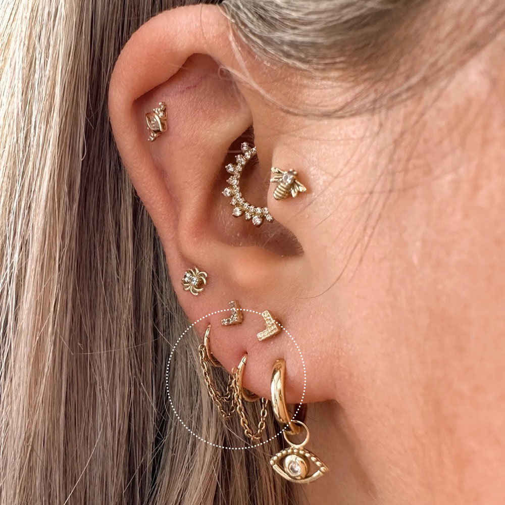 Helix Daith-Boucles d'Oreilles pour Femme, Piercing, Tragus, Lobe, Orbital, Segment de Confrontement, ClUNICEF, Septum, Anneau avec JOCartilage, Bijoux, 1 Pièce