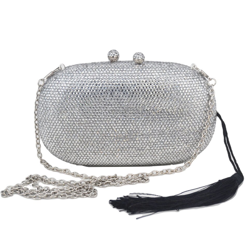 Tofsar kristall clutch aftonväskor roséguld festväska silverbröllop brudväskor ab rosa fuchsia aftonväska