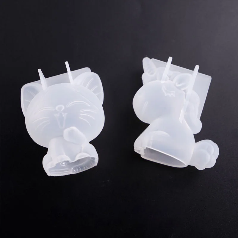 3D Geometric Silicone Unicorn Cat Deer Bear Mold Soap Candle Make Clay Plaster Resin Craft Mould Cake Decor Baking Tool