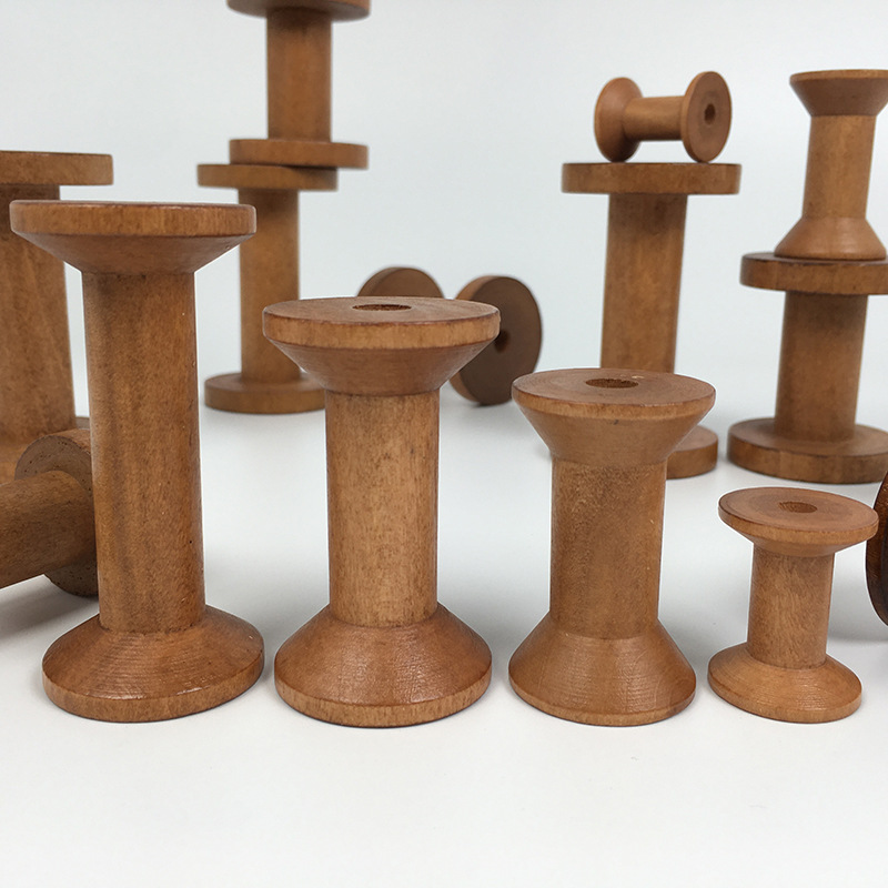 20-100pcs Brown Big Wood Empty Spools Bobbin for Sewing Ribbons Twine Wood Home DIY Tool Thread Wire Lace Spool Supply