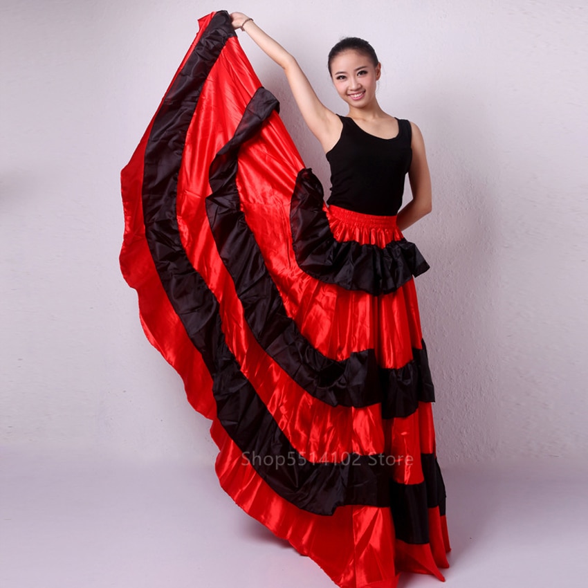 Vrouwen Spaanse Flamenco Kostuum Dans Rok Stage Performance Concurrentie Grote Swing Jurk Gypsy Stijl Ballet Stierengevecht Kostuums