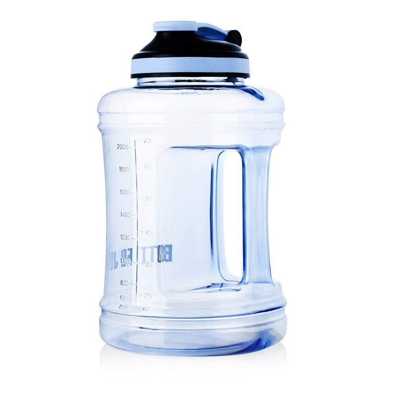 2.5l/85oz utendørs treningsvannflasker med høy kapasitet bpa shaker protein vannflaske plast håndgrep fitness klatresport vannkoker: Lysegrønn