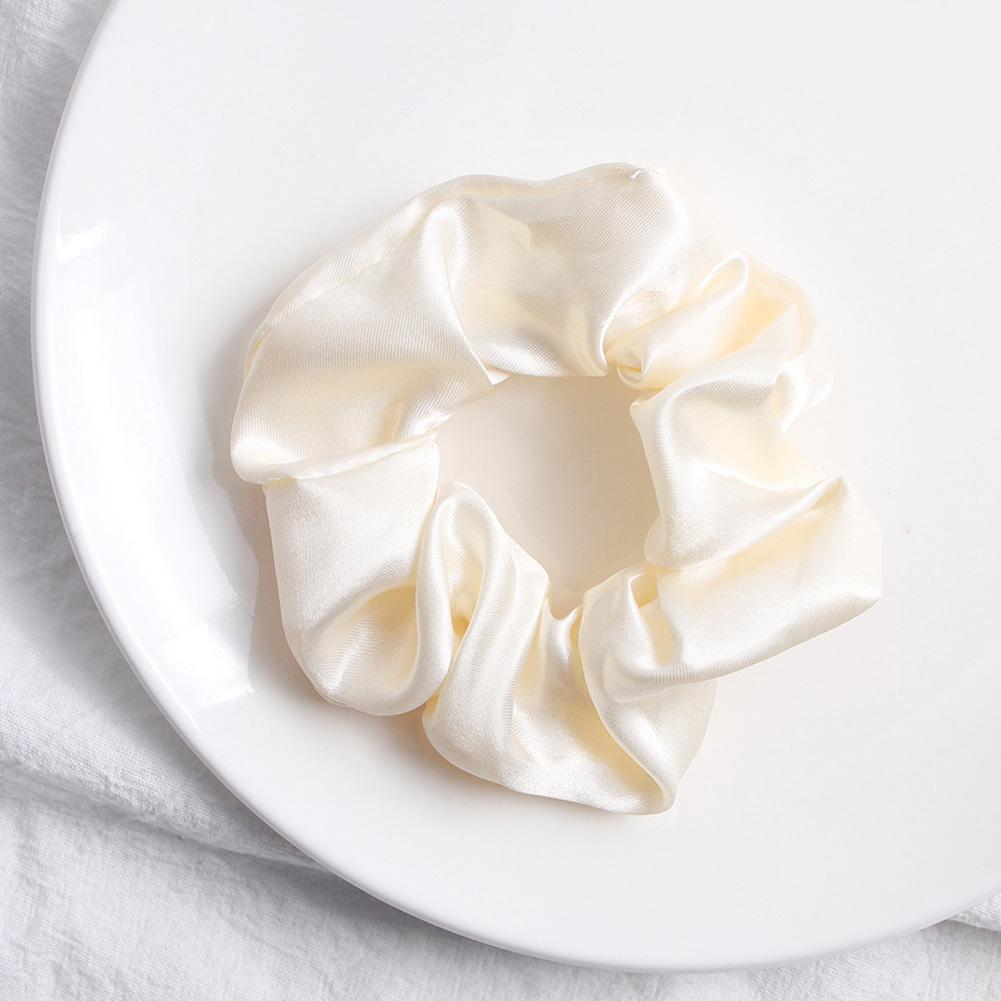 Scrunchie de seda elástica Multicolor para mujer, banda para el cabello, soporte para cola de caballo, diadema, accesorios para el cabello, lazos para el cabello de Color sólido de seda satinada, 1 pieza