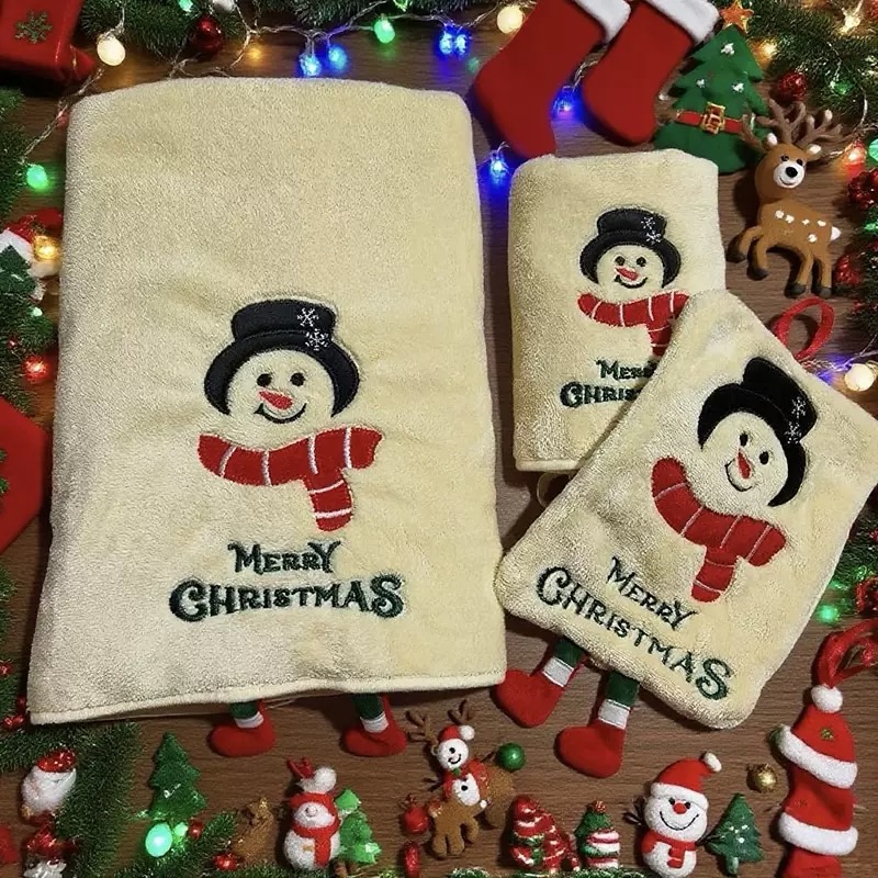 Christmas Hand Towels Cute Kitchen Towel Decortive Handkerchief Towels Bathroom Hanging Towel for Hands Christmas Decoration