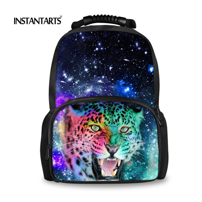 INSTANTARTS 3D Animal Wolf Lion Printing Backpack for Men Travel Laptop College Student Bagpack Universe Space Galaxy School Bag: CC3201A