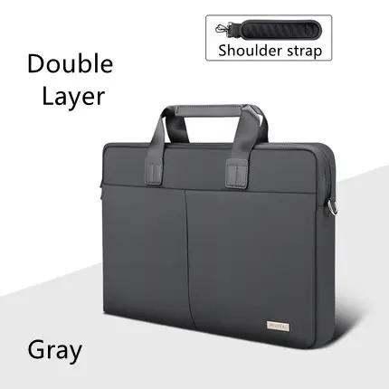 Dubbellaagse laptoptas voor ipad air 13 13 laptoptas met grote capaciteit, 15.6 voor macbook pro 14 16: 17- inch / Donkergrijs