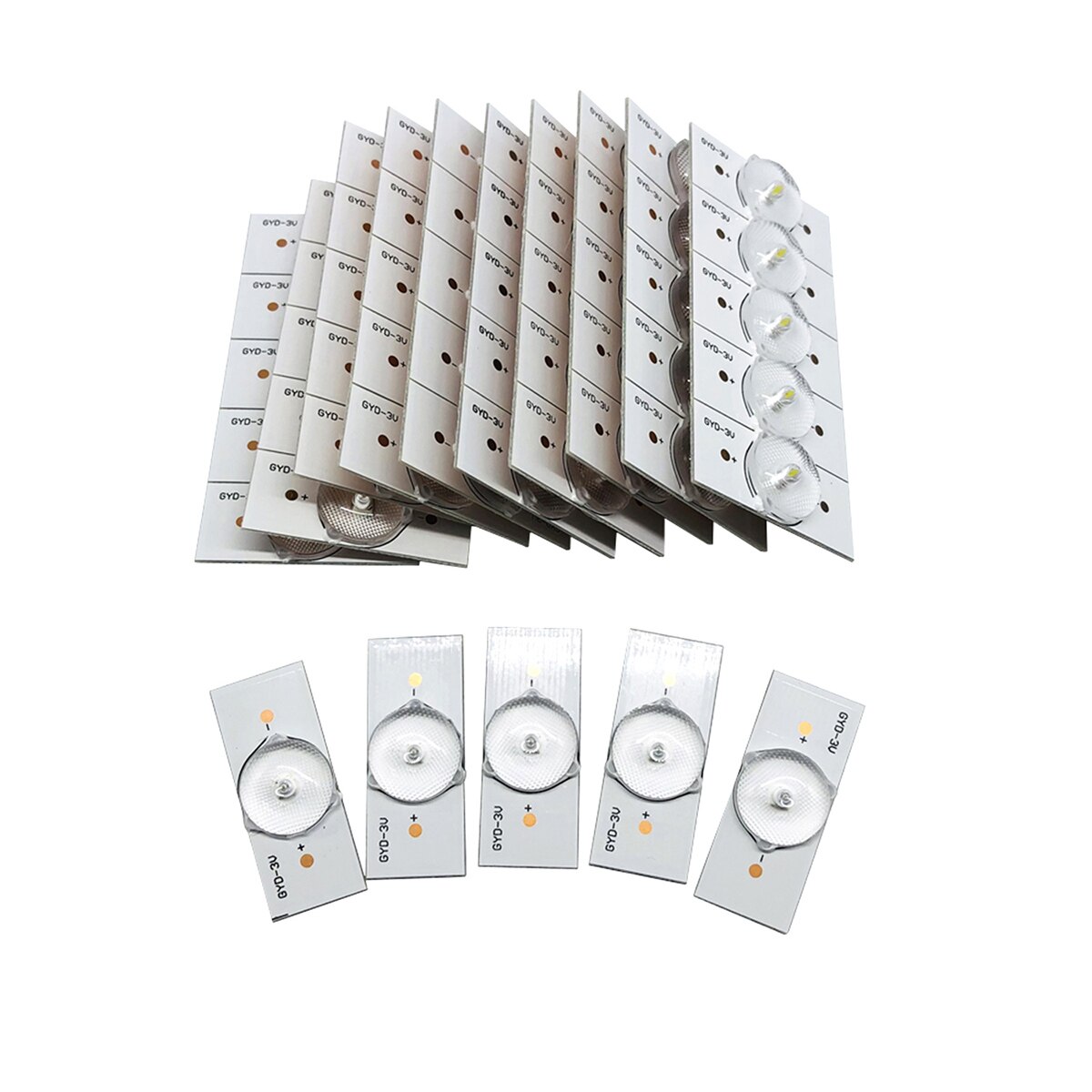 100 Stuks 3V Smd Lamp Kralen Met Optische Lens Fliter Voor 32-65 Led Tv Reparatie Met 2M Wire Led Light Strip Onderdelen Accessoires: 50pcs Lamp Beads