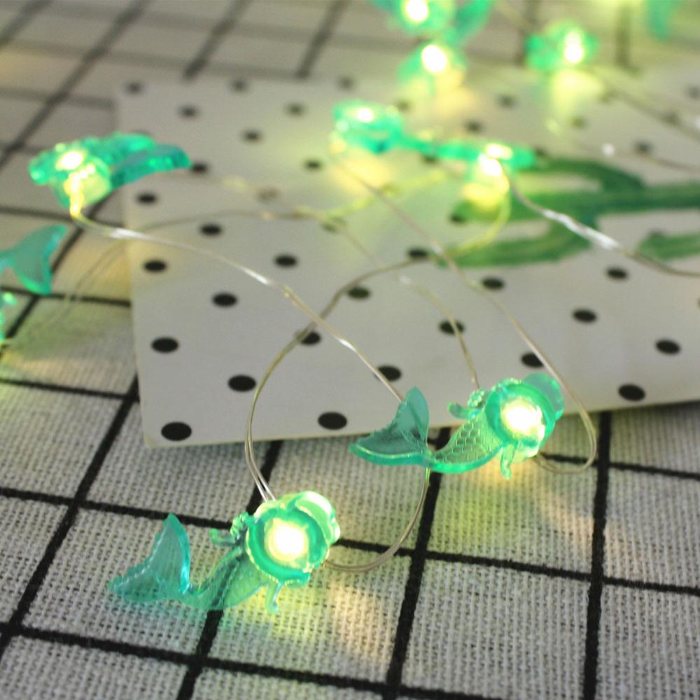 Guirnalda de luces 20 piezas luminosas hawaianas para decoración de fiestas, flamencos, unicornios, Cactus, suministros para LED en forma de piña: mermaid