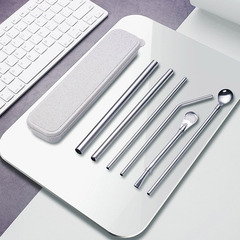 metal straw stainless yerba mate metal straws reusable straw bag eco friendly stainless steel straw for beer Tapioca Pearls tube