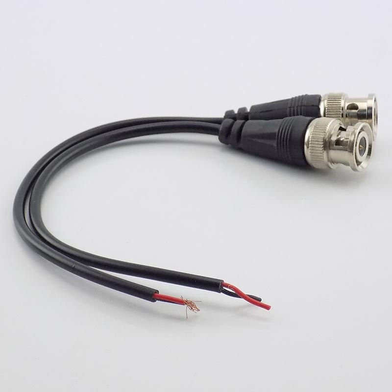 1pc bnc hannkontakt til hunnadapter dc power pigtail kabel linje bnc kontakter ledning for cctv kamera sikkerhetssystem