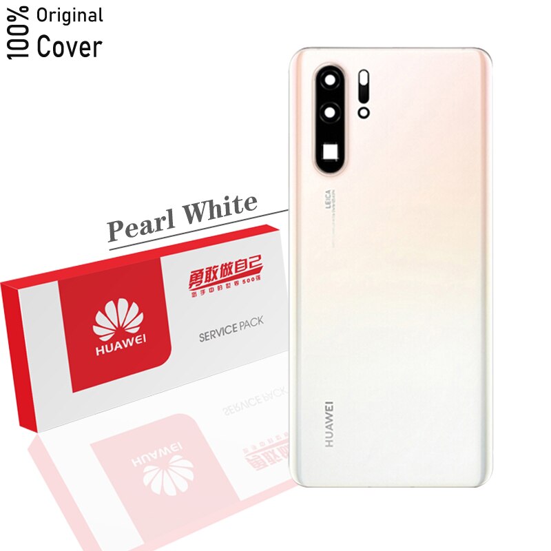 Capa de bateria original para huawei p30 pro vidro volta habitação peças reparo substituição aplicar para huawei p30pro capa traseira: Pearl White