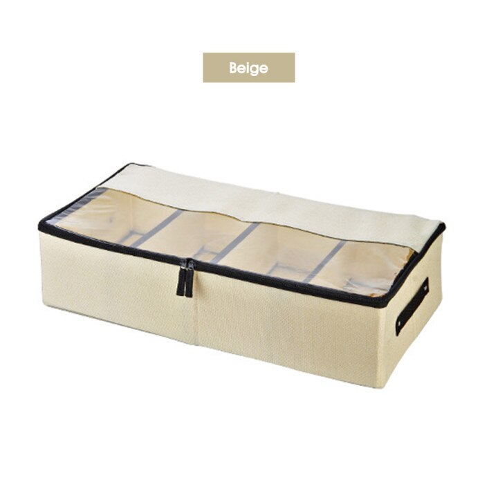 Non-Woven Family Save Space Bed Under Closet Storage Box Clothes Divider Organiser Quilt Bag Holder Organizer Fast Ship: Beige