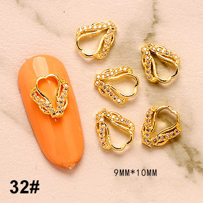 Bijoux en métal pour ongles, breloques en diamant, décoration pour manucure, 5 pièces: Néo Chrome