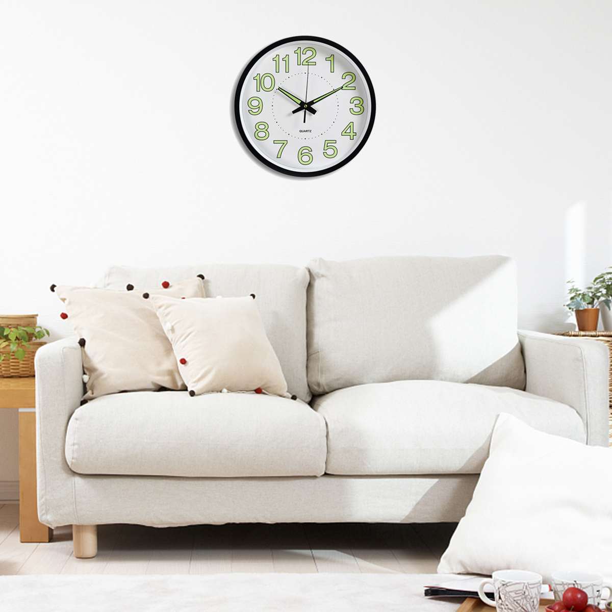 12" Wall Clock Luminous Silent Quartz Home Decoration Living room Bedroom Digital Number Wall Hanging Clock Glow In Dark