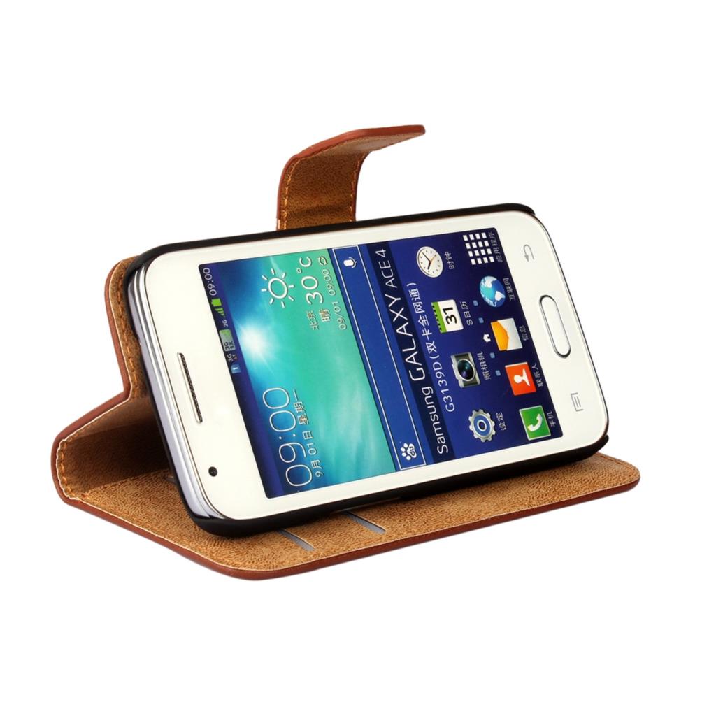 Portefeuille en cuir étui pour samsung Galaxy Ace 4 G313H Ace4 étui de luxe Flip Cover rétro sacs porte-carte étui de téléphone